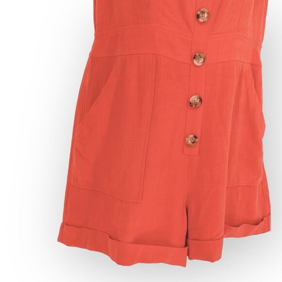 Greylin Anthropologie Women’s Romper NWT Nilli Square Neck Romper- M -Tomato Red - Picture 7 of 10